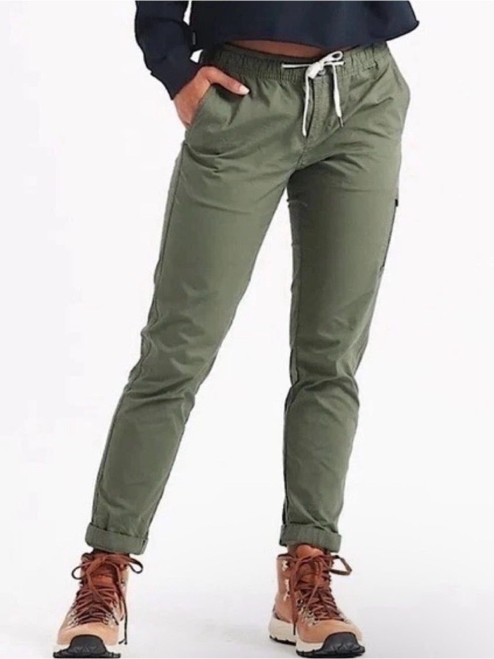 Vuori Olive Green Track Pants with Drawstring Waist